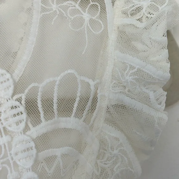 For Love and  Lemons bridal shower or wedding dress, white lace, bridal gown, S - Picture 9 of 13